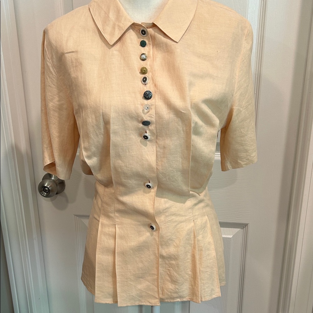 Esprit size medium Peach Button-Up Women's Blouse